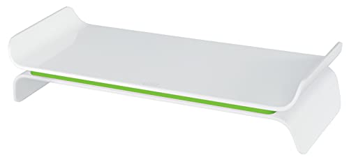 Leitz Ergo WOW verstellbarer Monitorständer, Zwei Höheneinstellungen, Grün/Weiß, 65040054 von Leitz