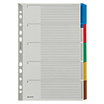 Leitz Blanko Register DIN A4 Überbreite Grau Farbig Sortiert 5-teilig Pappkarton 11 Löcher 4320 von Leitz