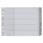 Leitz Kunststoffregister 1262 DIN A4 Überbreite (halbe Höhe) Grau 20-teilig 6-fach Kunststoff A - Z von Leitz