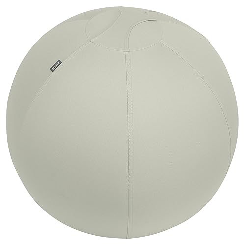 Leitz Ergo Active Sitzball mit Anti-Wegroll-Funktion, Ergonomische Alternative zum Bürostuhl, Gymnastikball, 65 cm Durchmesser, Stoffbezug, Für Büro oder Home Office, Ergo-Serie, Hellgrau, 65420085 von Leitz