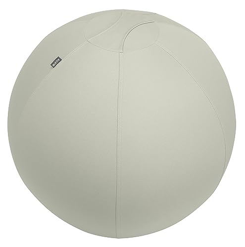 Leitz Ergo Active Sitzball mit Anti-Wegroll-Funktion, Ergonomische Alternative zum Bürostuhl, Gymnastikball, 75 cm Durchmesser, Stoffbezug, Für Büro oder Home Office, Ergo-Serie, Hellgrau, 65430085 von Leitz