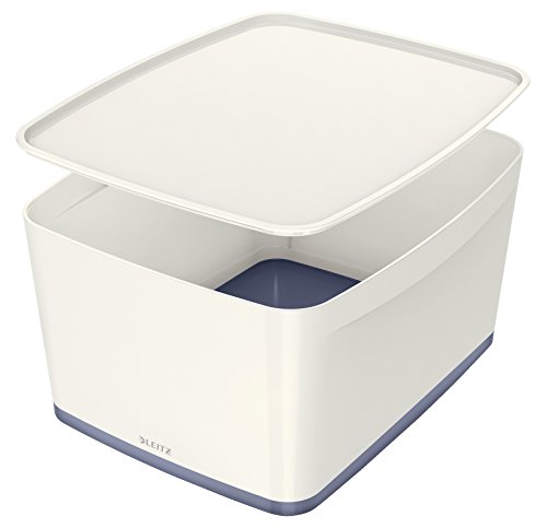 Leitz MyBox, Aufbewahrungsbox mit Deckel, Groß, Blickdicht, Weiß, Kunststoff, 52164001 von Leitz