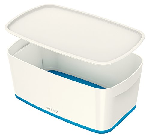 Leitz MyBox, Aufbewahrungsbox mit Deckel, Klein, Blickdicht, Weiß/Blau Metallic, Kunststoff, 52294036 Leitz MyBox, Aufbewahrungsbox mit Deckel, Klein, Blickdicht, Weiß/Blau Metallic, Kunststoff, 52294036 von Leitz