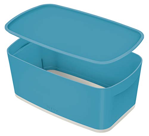 Leitz MyBox kleine Aufbewahrungsbox mit Deckel, Sanftes Blau, Cosy-Serie, 52634061 von Leitz