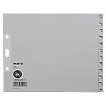 Leitz Dez - Jan Register DIN A4 Überbreite (halbe Höhe) Grau 12-teilig Pappkarton 3 Löcher 1230 von Leitz