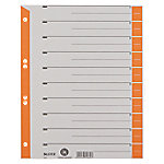 Leitz 1 bis 10 Trennblätter DIN A4 Überbreite Orange 10-teilig Pappkarton 6 Löcher 1652 100 Stück von Leitz