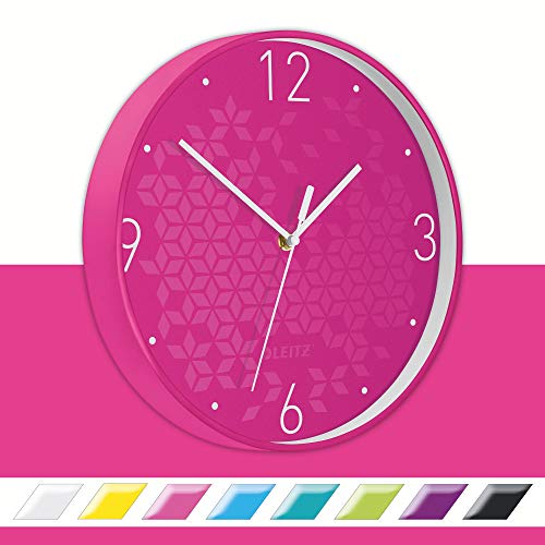 Leitz Wanduhr WOW, Pink, 32.5 x 31.1 cm von Leitz