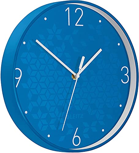 Leitz Wanduhr WOW, Blau, 32.5 x 31.1 cm von Leitz