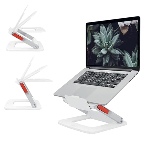 Leitz höhenverstellbarer Laptopständer mit mehreren Winkeln, für 13“ - 15“ Laptops, 6 voreingestellte Höhen- und Winkelkombinationen, kompakte Standfläche, Ergo-Sortiment, Weiß, 64240001 von Leitz