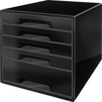Schubladenbox cube 5 Schubladen din A4 Polystyrol Gehäusefarbe: schwarz Farbe der Schublade: schwarz Schubladenbox cube 5 Schubladen din A4 Polystyrol Gehäusefarbe: schwarz Farbe der Schublade: schwarz von Leitz