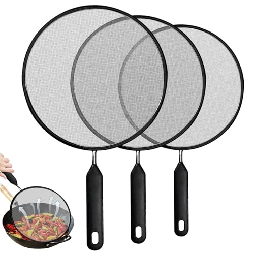 Lejelyma 3pcs Splatter -Bildschirm für Bratpfanne Edelstahl -Fettschütze mit sicherem Griff leicht zu reinigen fein meshabdeckung passt zu den meisten Kochgeschirr Lejelyma 3pcs Splatter -Bildschirm für Bratpfanne Edelstahl -Fettschütze mit sicherem Griff leicht zu reinigen fein meshabdeckung passt zu den meisten Kochgeschirr von Lejelyma