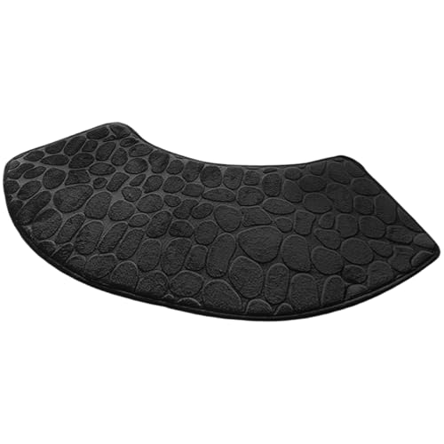 Lejelyma Gebogene Duschmatte, 39x16 Zoll weich absorbierende Gebogene Badematte, rutschfeste Waschmaschine Eckbad Teppich für Haus im Innenküchen Badezimmer Badezimmerbodenschreibe von Lejelyma