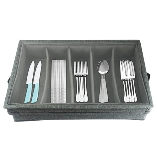 Lejelyma Silberwarenorganisator mit Deckel abnehmbar faltbare tragbare 5 Fächer Besteckhalter mit Griff und transparent Lejelyma Silberwarenorganisator mit Deckel abnehmbar faltbare tragbare 5 Fächer Besteckhalter mit Griff und transparent von Lejelyma