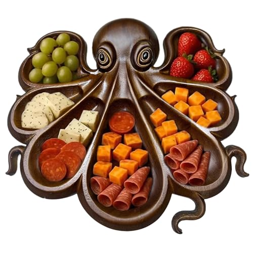 Lejelyma Wurstwurstplatte, Oktopus -Form -Ozean -Themen -Servierschale Neuheit einzigartige hölzerne Servierschalenbrett für Käse Fleisch Obst Charcuterie Boards Lejelyma Wurstwurstplatte, Oktopus -Form -Ozean -Themen -Servierschale Neuheit einzigartige hölzerne Servierschalenbrett für Käse Fleisch Obst Charcuterie Boards von Lejelyma