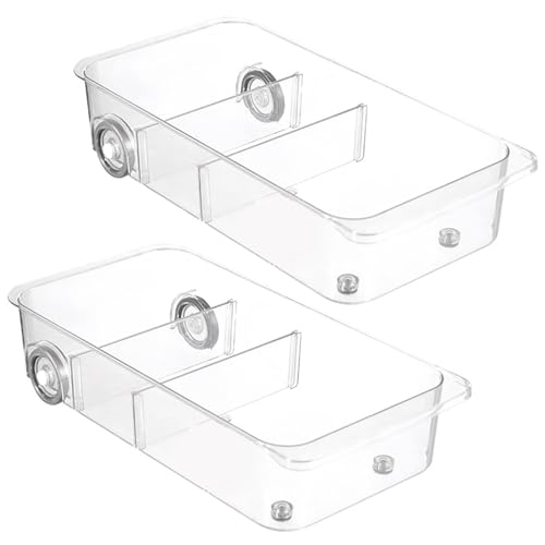 Rolling Refrigerator Organizers Bins 2PCS BPA Free Clear Fridge Drawer with Dividers 3 Compartments Pull out Food Storage Containers for Egg Fruit Vegetable Drinks Meat Rolling Refrigerator Organizers Bins 2PCS BPA Free Clear Fridge Drawer with Dividers 3 Compartments Pull out Food Storage Containers for Egg Fruit Vegetable Drinks Meat von Lejelyma