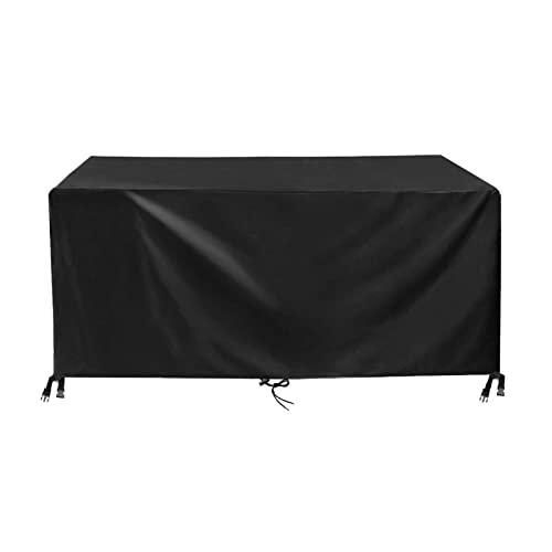 Abdeckung für Gartenmöbel 100x70x90cm Rechteckig Abdeckhaube Gartentisch Wasserdicht Staubdicht Anti-UV Schwarz 441D Oxford Gewebe Abdeckplane Schutzhülle für Terrassenmöbel Stühle und Möbelsets von Leju Art