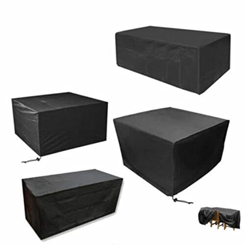 Leju Art Abdeckung für Gartenmöbel 130x80x75cm 420D Polyester Oxford, Wasserdicht, Anti-UV, Abdeckplane für Gartenmöbel Sofa Staubdicht Outdoor, Tisch und Stühle Rattan-möbelabdeckungen Schwarz von Leju Art