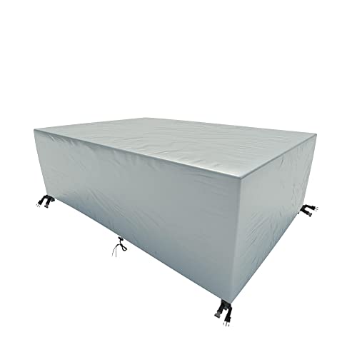 Abdeckung für Gartenmöbel Set Alle Größen Silber-Grau Schutzhülle für Sitzgruppe Wasserdicht UV-Beständiges Rechteckig Gartentisch-Loungemöbel Abdeckplane mit Feste Schnalle Kordelzug 300x150x83cm Abdeckung für Gartenmöbel Set Alle Größen Silber-Grau Schutzhülle für Sitzgruppe Wasserdicht UV-Beständiges Rechteckig Gartentisch-Loungemöbel Abdeckplane mit Feste Schnalle Kordelzug 300x150x83cm von Leju Art