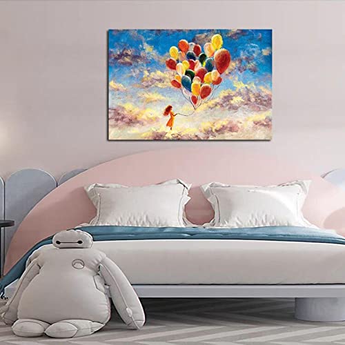 Abstrakte Luftballon Malerei auf Leinwand Wandkunst Dekoratives Bild für Live Room Home Decor Poster und Drucke Bild 80X120cm (31x47in) Rahmenlos von Leju Art