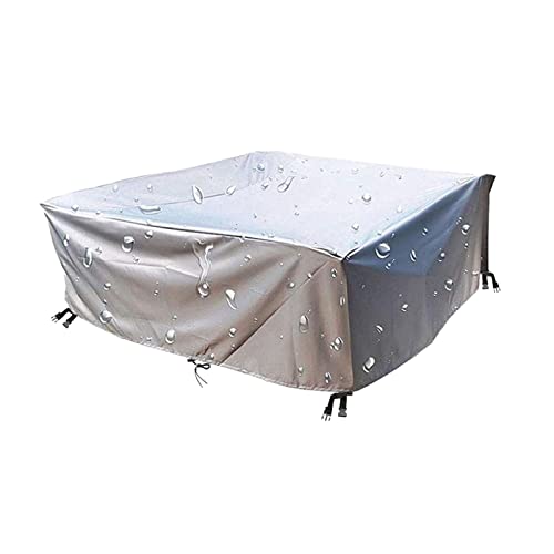 Leju Art Gartenmöbel Abdeckung 320x200x75cm Schutzhülle Gartenmöbel Abdeckhaube Gartenmöbel Premium 420D Oxford Heavy Duty wasserdichte Outdoor-Möbel Gartentisch Abdeckung -Grau von Leju Art