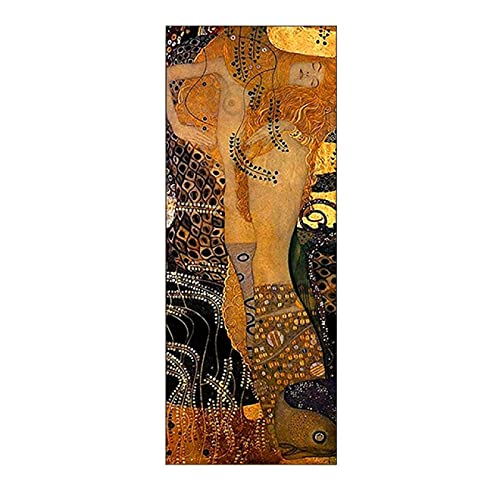 Gustav Klimt Leinwand Gemälde Klassische vertikale Drucke und Poster Abstrakte Wandkunst Bilder für Wohnzimmer Wohnkultur 50 * 150 cm (19,7 x 59,1 Zoll) Rahmenlos von Leju Art