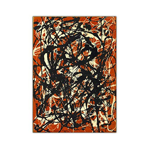 Leinwand-Ölgemälde Jackson Pollock《Free Form》Artwork Poster Picture Modern Wall Art Decor Home Living room Decoration 40x60cm(16x24in) Frameless von Leju Art