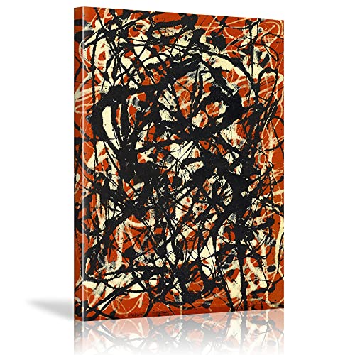 Leinwand-Ölgemälde Jackson Pollock《Free Form》Artwork Poster Picture Modern Wall Art Decor Home Living room Decoration 60x80cm(24x32in) mit Rahmen von Leju Art