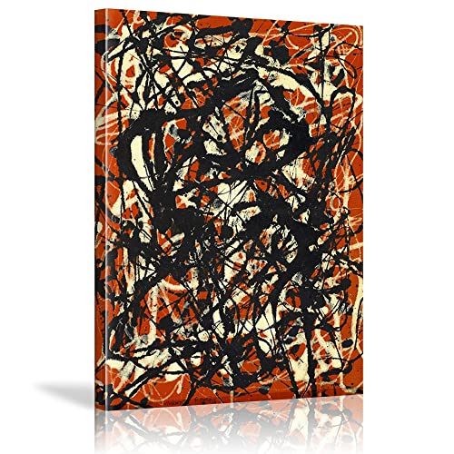 Leinwand-Ölgemälde Jackson Pollock《Free Form》Artwork Poster Picture Modern Wall Art Decor Home Living room Decoration 90x130cm(36x51in) mit Rahmen von Leju Art