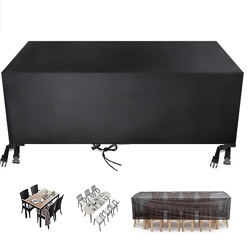 Leju Art Gartenmöbel Abdeckung-80x70x75cm(H)- Abdeckung Gartenmöbel Winterfest wasserdichte Schutzhüllen Für Gartenmöbel Terrassenmöbel Gartentisch Abdeckung-Rechteckig/Quadrat-Schwarz von Leju Art