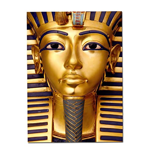 Leju Art Goldenes Tutanchamun-Wandkunstposter, altägyptischer Pharao, Leinwandmalerei, nordische Wandbilder, Raumdekoration, 60 x 90 cm (24 x 36 Zoll), rahmenlos von Leju Art