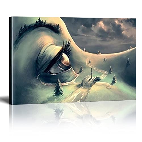 Salvador Dali Surrealismus Wandkunst Bild Leinwand Gemälde Abstraktes Gesicht Landschaft Poster und Druck für Wohnzimmer Cuadros 62x85cm(25x34in) Inner Framed Wall Art von Leju Art