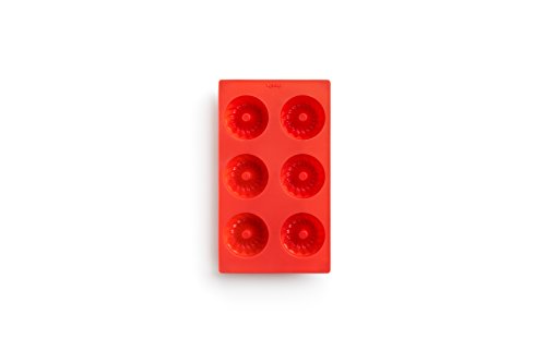 Lekue 0621806R01M017 Savarin Bundform mit 6 Mulden, Rot Lekue 0621806R01M017 Savarin Bundform mit 6 Mulden, Rot von Lékué