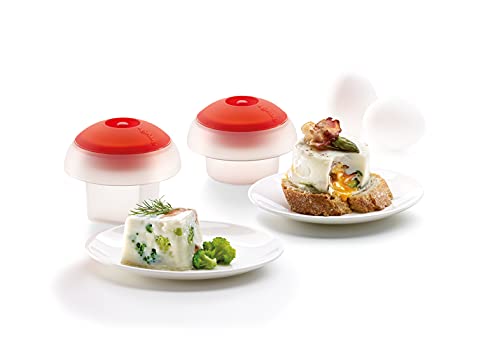 Lékué OVOS, 2-teiliges Set (Würfel + Zylinder), weiß, Silikon, transparent, Zentimeter von Lékué