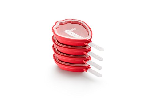Lékué Erdbeer-Eisform, Silikon, rot, 15,4 x 9,4 x 3,3 cm von Lékué