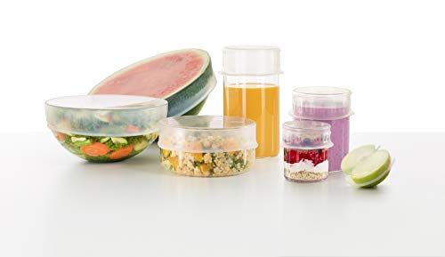 Lékué Flexibler Silikon, wiederverwendbar, 6 Stück. Set beinhaltet: (2) 8,5 cm 11,5 cm 15 cm 20 cm, (1) 26 cm Deckel, Transparent, Multisize von Lékué