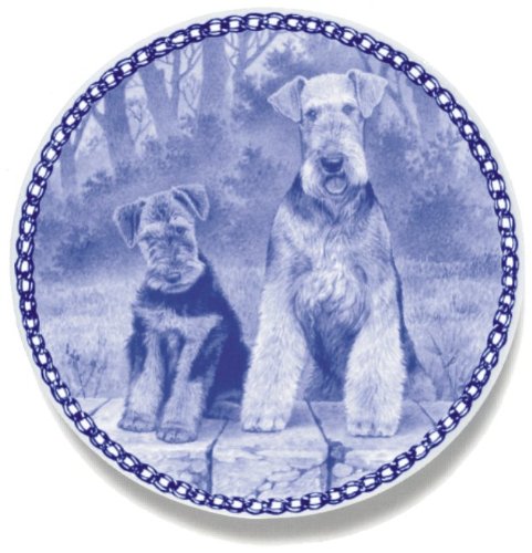 Hund Teller in Porzellan – Airedale Terrier von Lekven Design