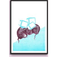 Computeraffen Poster Din A4 Collage Risographie Computeraffen Poster Din A4 Collage Risographie von Leleshopping