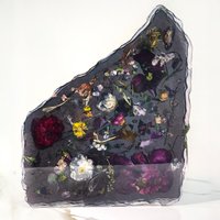 Dekoratives Tablett, Waschtisch Blumen Kristall, Bouquet Konservierung von LeliaArtCollection
