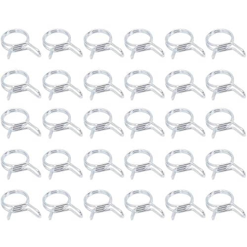 Leliafleury Doppeldrahtfederklemmen, 21 mm, Edelstahl, Schlauchschellen, Kraftstoffleitung, Schlauchschellen, Federklemme für Wasserleitung, Luftschlauch, 30 Stück von Leliafleury
