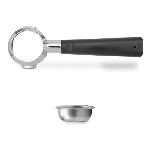 LELIT LELIT57 Bottomless Portafilter Designgriff, Silber/Braun von Lelit