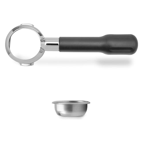 Lelit LELIT57 Bottomless Portafilter - Inklusive Edelstahlfilter - Klassischer Griff - PLA570S - Silber/Schwarz von Lelit