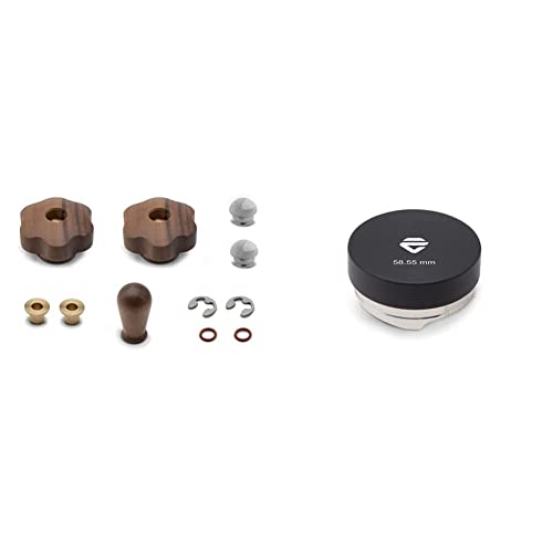 LELIT PLA2200 Walnuss Upgrade-kit für die LELIT Kaffeemaschinen Mara und MaraX & PLA482A Mahlkaffee-Verteiler für LELIT58 Filter mit passender Höhe, Edelstahl, Satin schwarz, (58,55 mm) von Lelit