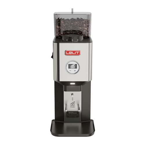 LELIT William PL72-P Kaffeemühle mit flachem Mahlwerk - Mit LCC zur Regulierung der Mahldauer - Silber von Lelit