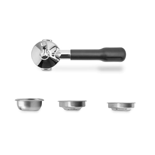 Lelit LELIT57 1-Way Portafilter - Einfacher Ausguss - Klassischer Griff - PLA571S - Silber/Schwarz von Lelit
