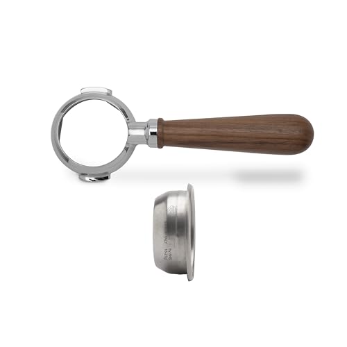 LELIT LELIT 58 Bottomless Portafilter mit ergonomischem Griff Wlw - Silber / Braun von Lelit