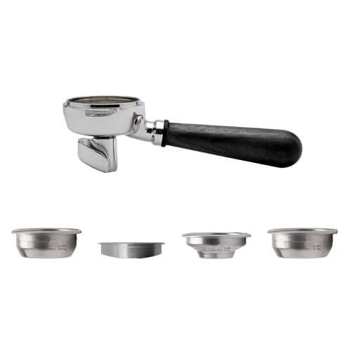 Lelit PLA582B, LELIT58 Siebträger mit 2er Auslauf mit schwarzem Walnussholz-Griff und Coffee-Slide Auslauf von Lelit