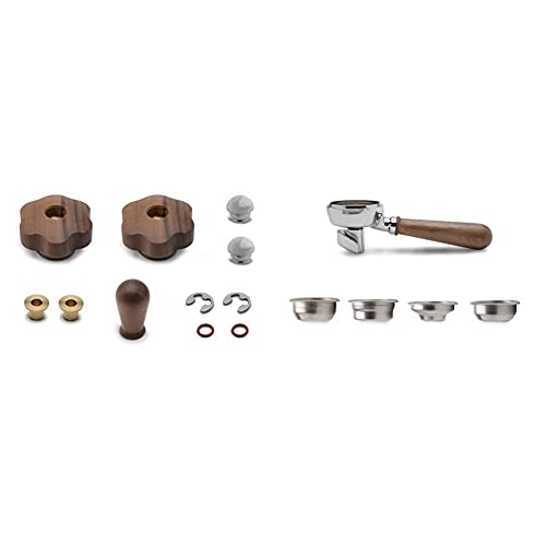 Walnuss-Kit – Wood Linie & 8 Siebträger mit 2er Coffee Slide-Auslauf, Wood-Linie von Lelit