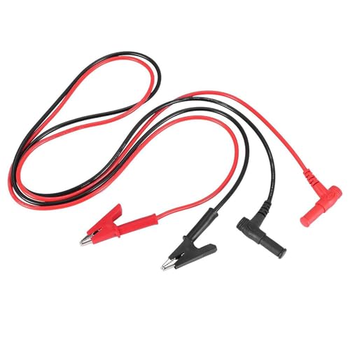 Leloco 2 Stück Krokodilklemmen mit Kabel - Multimeter Kabel Messleitungen (110cm) für Alle Arten Von Multimetern Wie Klemmmessern, Digitalmultimetern, Tischzählern. von Leloco