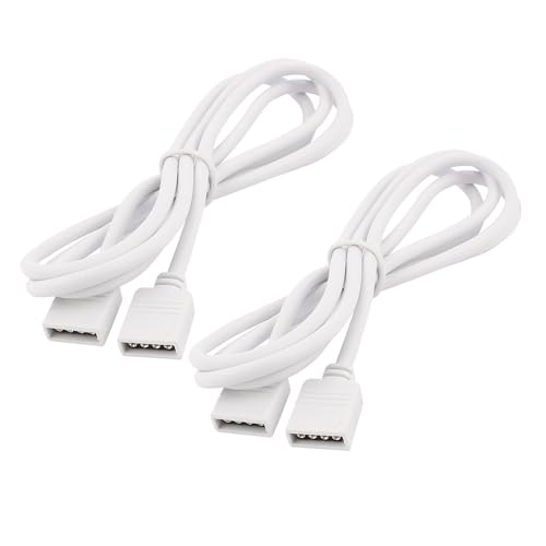 Leloco 2 Stück RGB Kabel PC Verbinder 4 Polig Pwm Splitter für led verbinder,Computergehäuse, CPU-Kühler und ARGB-Lüfter(12V/50CM,Weiß) von Leloco