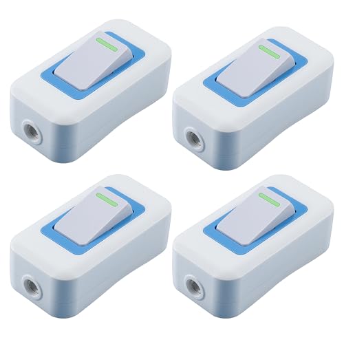 Leloco 4 Stück Schalter 250V 10A, Lnline Schalter Zwischenschalter Kabelschalter lampenschalter für 2-adrige Zuleitungen, Schnurschalter für Lampen Tischlampen, Kleinventilator, Haushaltsgeräte Leloco 4 Stück Schalter 250V 10A, Lnline Schalter Zwischenschalter Kabelschalter lampenschalter für 2-adrige Zuleitungen, Schnurschalter für Lampen Tischlampen, Kleinventilator, Haushaltsgeräte von Leloco